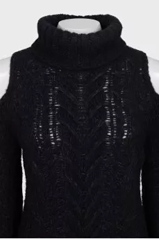 Black sweater with cutout shoulders