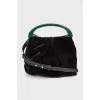 Velvet bag with accent handle