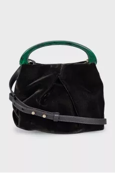 Velvet bag with accent handle