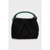 Velvet bag with accent handle