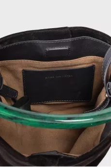 Velvet bag with accent handle