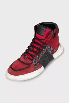 Men's high-top suede sneakers