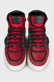 Men's high-top suede sneakers