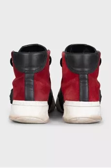 Men's high-top suede sneakers
