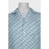 Men's silk shirt with signature print