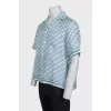 Men's silk shirt with signature print