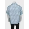 Men's silk shirt with signature print