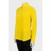 Yellow silk button-down blouse