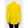 Yellow silk button-down blouse