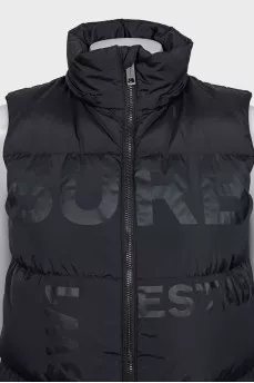 Down vest with logo print