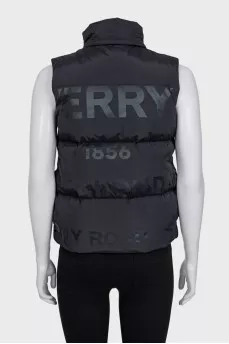 Down vest with logo print