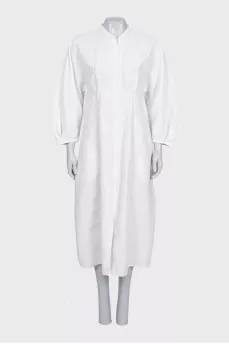 White linen dress with zipper