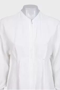 White linen dress with zipper
