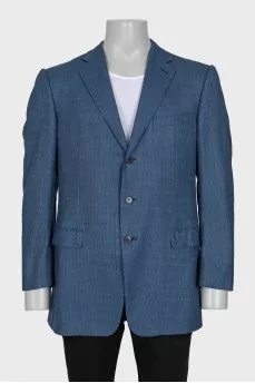 Men's blue jacket with a small print