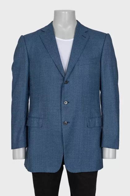 Men's blue jacket with a small print