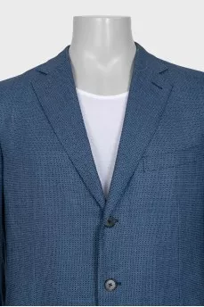 Men's blue jacket with a small print