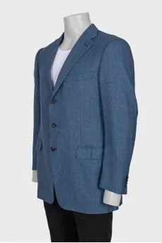 Men's blue jacket with a small print