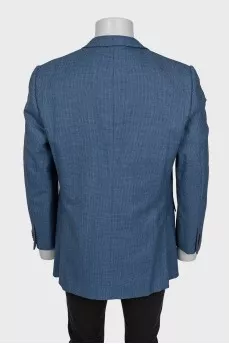 Men's blue jacket with a small print