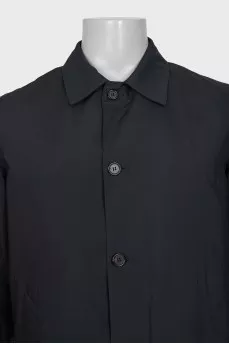 Men's black wool and cashmere coat