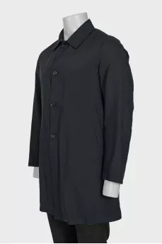 Men's black wool and cashmere coat