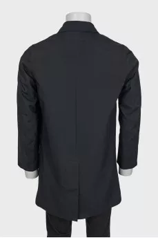 Men's black wool and cashmere coat