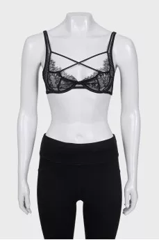 Black lace bra with tag