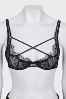 Black lace bra with tag