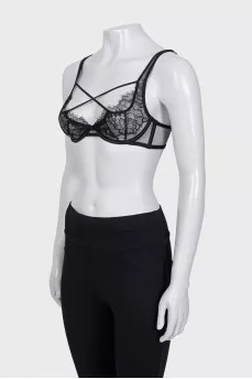 Black lace bra with tag