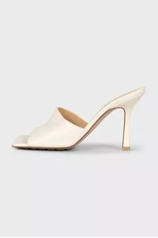 Stretch leather mules