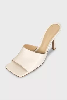 Stretch leather mules
