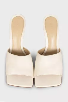 Stretch leather mules