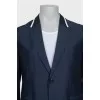 Men's blue blazer with contrast trim