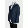 Men's blue blazer with contrast trim