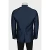 Men's blue blazer with contrast trim