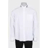 Men's shirt with embroidered collar