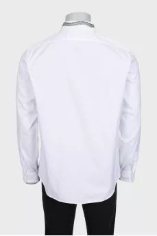 Men's shirt with embroidered collar