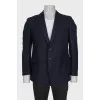 Men's black printed wool jacket