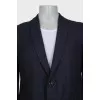 Men's black printed wool jacket