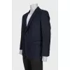 Men's black printed wool jacket
