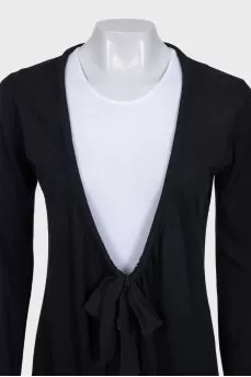 Black cardigan with tie