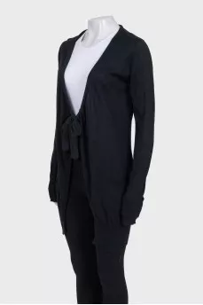 Black cardigan with tie