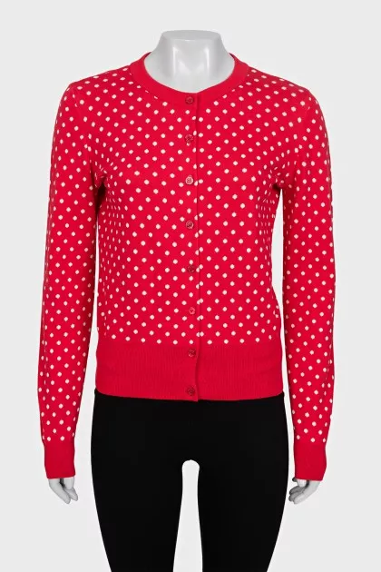 Red polka dot cardigan