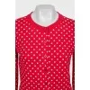 Red polka dot cardigan