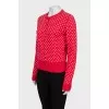 Red polka dot cardigan