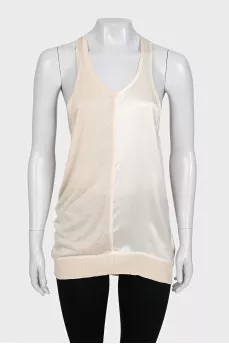 Beige silk T-shirt