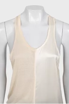 Beige silk T-shirt