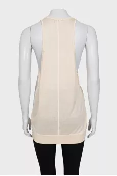 Beige silk T-shirt