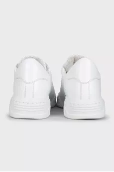 Men's white leather sneakers with tag