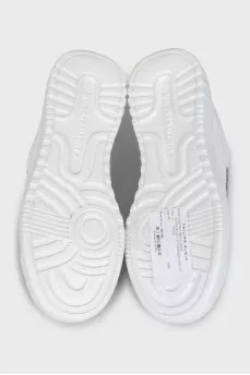 Men's white leather sneakers with tag