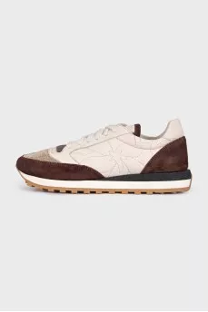 Beige sneakers with decor